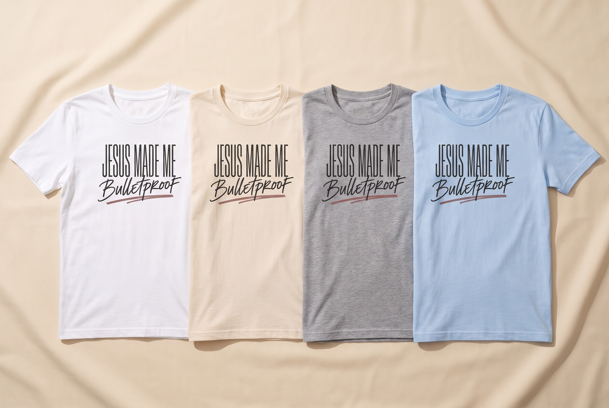 Jesus Made Me Bulletproof T-Shirt, Faith Shirt, Christian Gift, Inspirational Unisex Tee