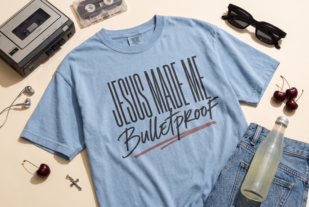 Jesus Made Me Bulletproof T-Shirt, Faith Shirt, Christian Gift, Inspirational Unisex Tee