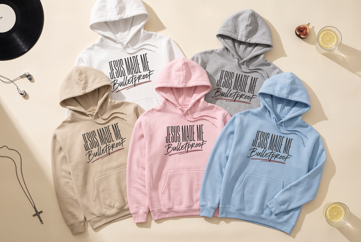 Jesus Made Me Bulletproof Hoodie, Faith Based Sweatshirt, Christian Gift, Inspirational Hoodie