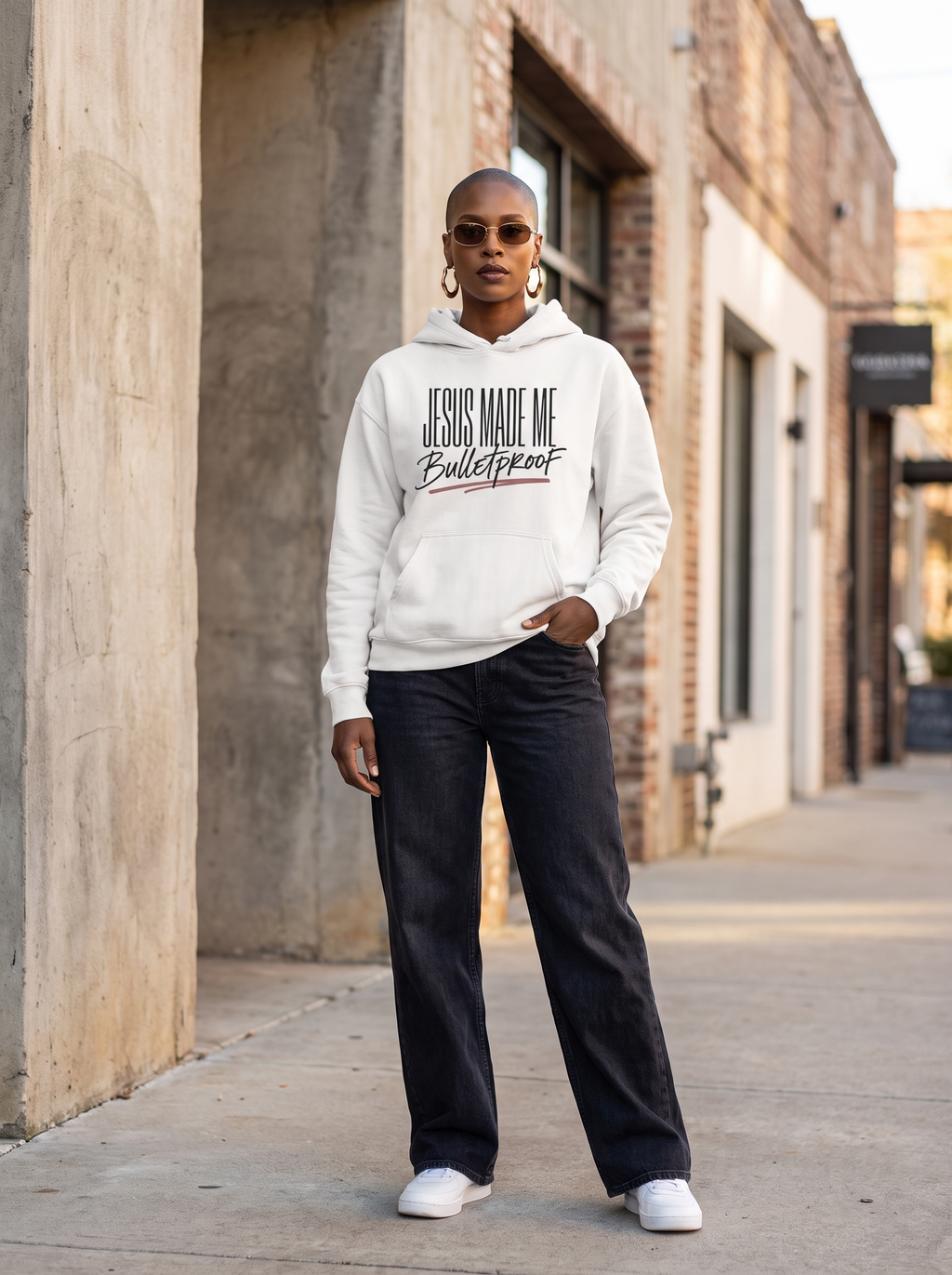 Jesus Made Me Bulletproof Hoodie, Faith Based Sweatshirt, Christian Gift, Inspirational Hoodie