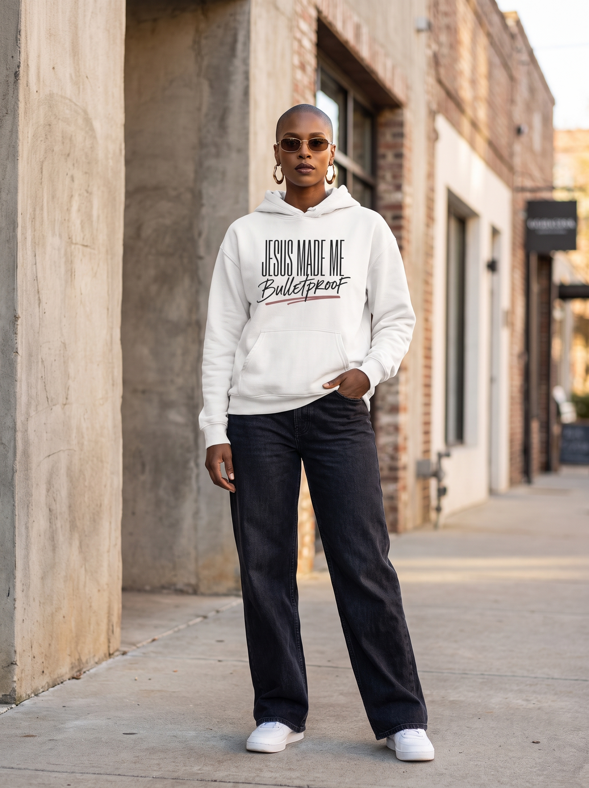 Jesus Made Me Bulletproof Hoodie, Faith Based Sweatshirt, Christian Gift, Inspirational Hoodie