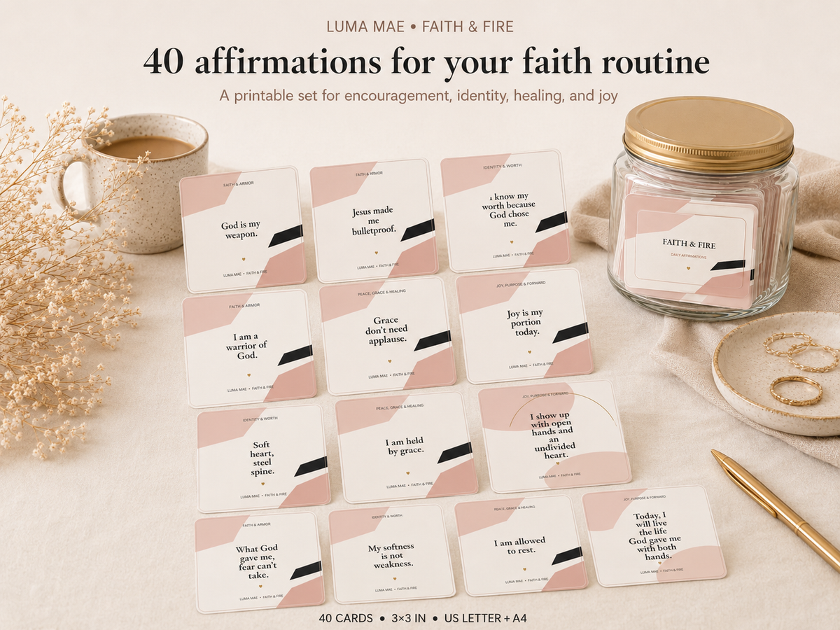 Faith & Fire printable card set preview