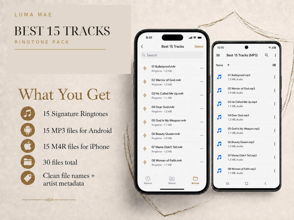Luma Mae ringtone pack contents