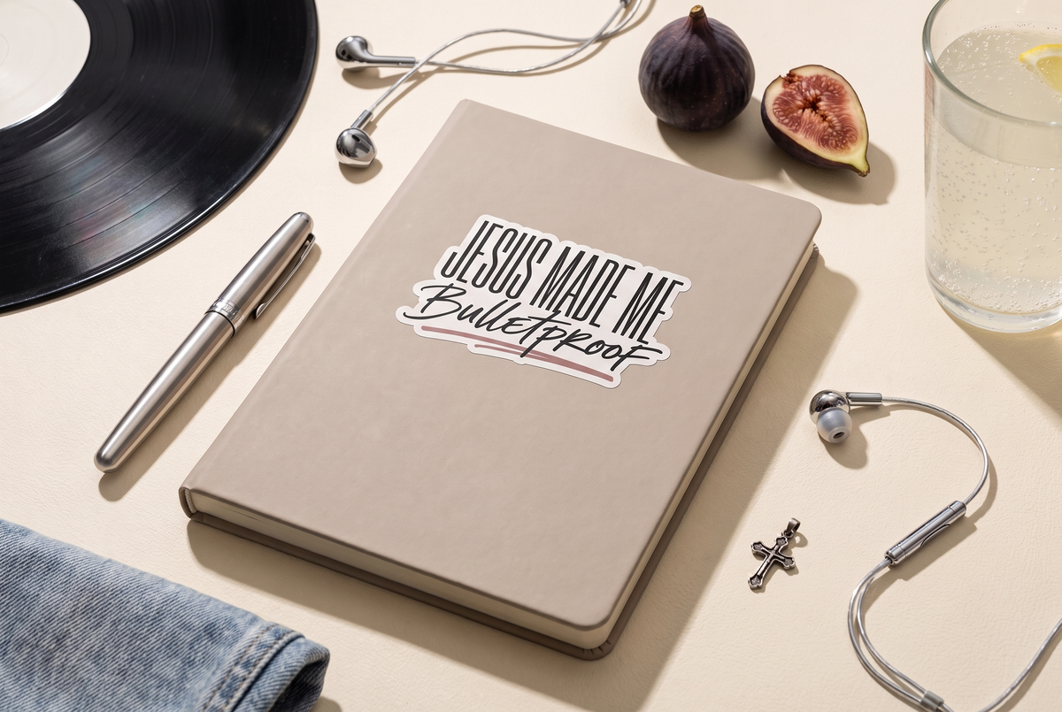 Jesus Made Me Bulletproof Sticker | Inspirational Christian Gift