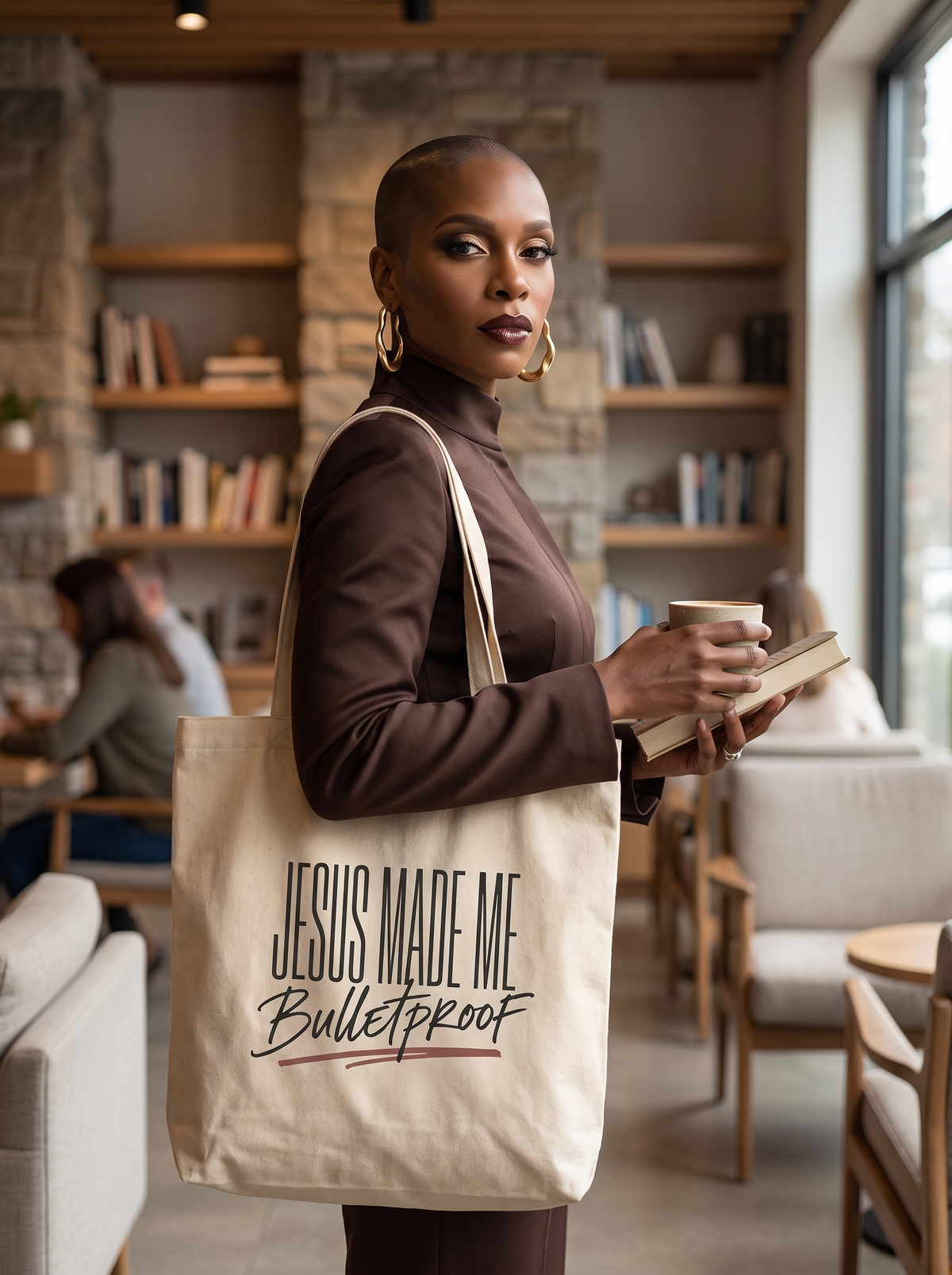Jesus Made Me Bulletproof Tote Bag, Faith Inspired Canvas Bag, Christian Gift