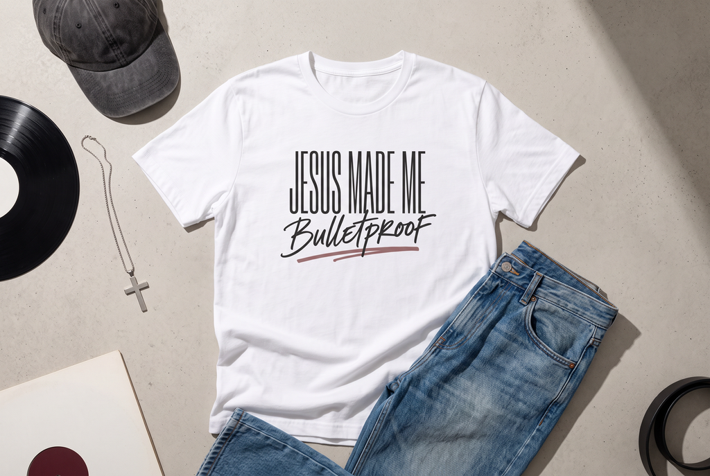 Jesus Made Me Bulletproof Shirt, Christian T-Shirt, Christian Gift, Unisex Graphic Tee