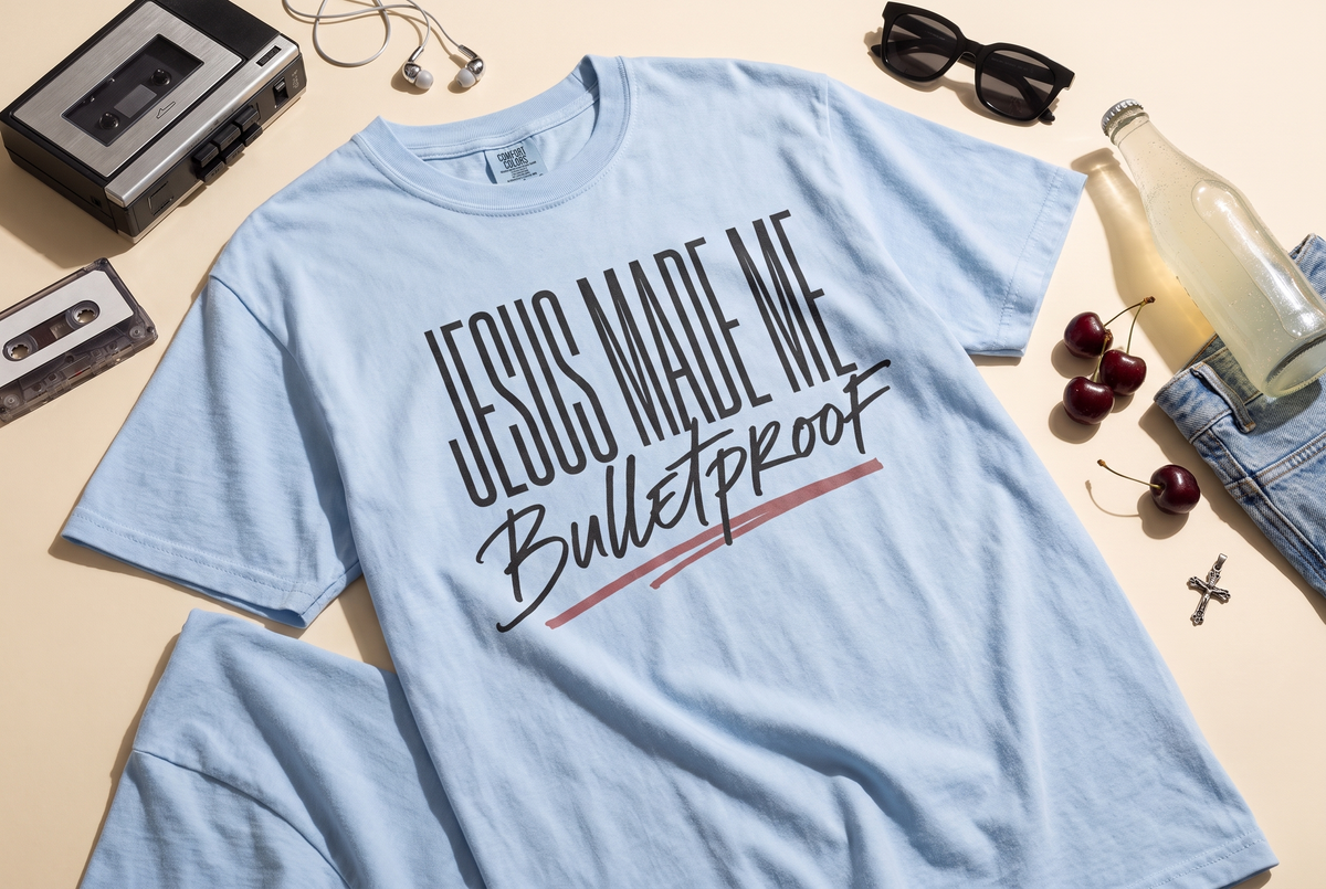 Jesus Made Me Bulletproof Shirt, Christian T-Shirt, Christian Gift, Unisex Graphic Tee