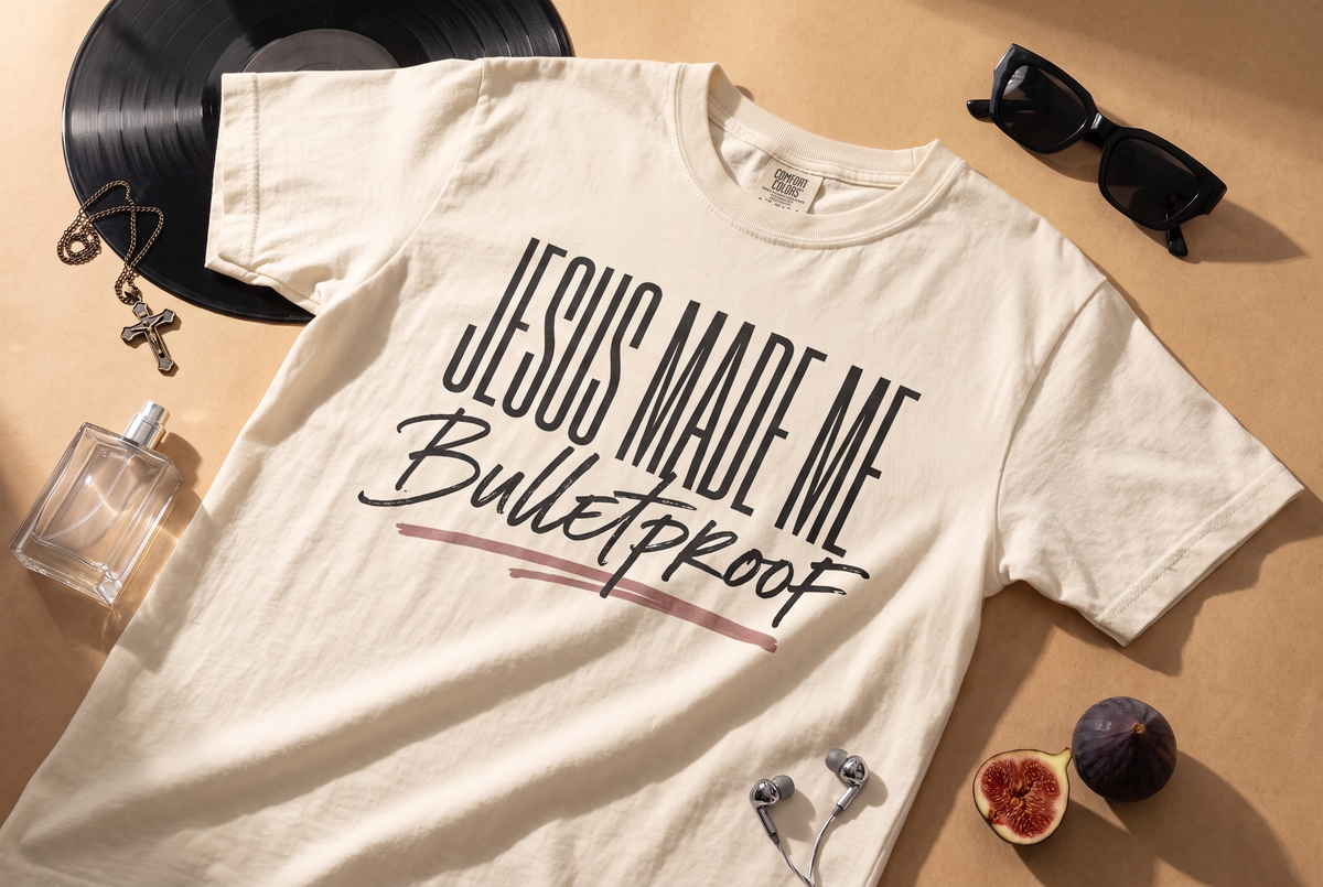 Jesus Made Me Bulletproof Shirt, Christian T-Shirt, Christian Gift, Unisex Graphic Tee